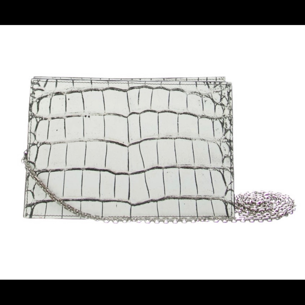 Alligator Skin Black Label Calvin Klein Collection Crossbody - Picture 4 of 5